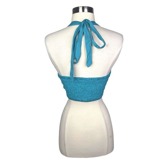 Free People Ruched Halter Crop Top - Size Large - Picture 3 of 4